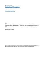 Dispositional optimism as a predictor of experiencing purpose in life